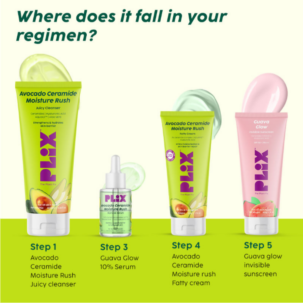 PLIX The Plant Fix Avocado Ceramide Moisture Rush Skincare Duo - Serum & Cream