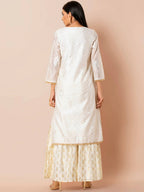 Indya White Embroidered Kurta - Distacart