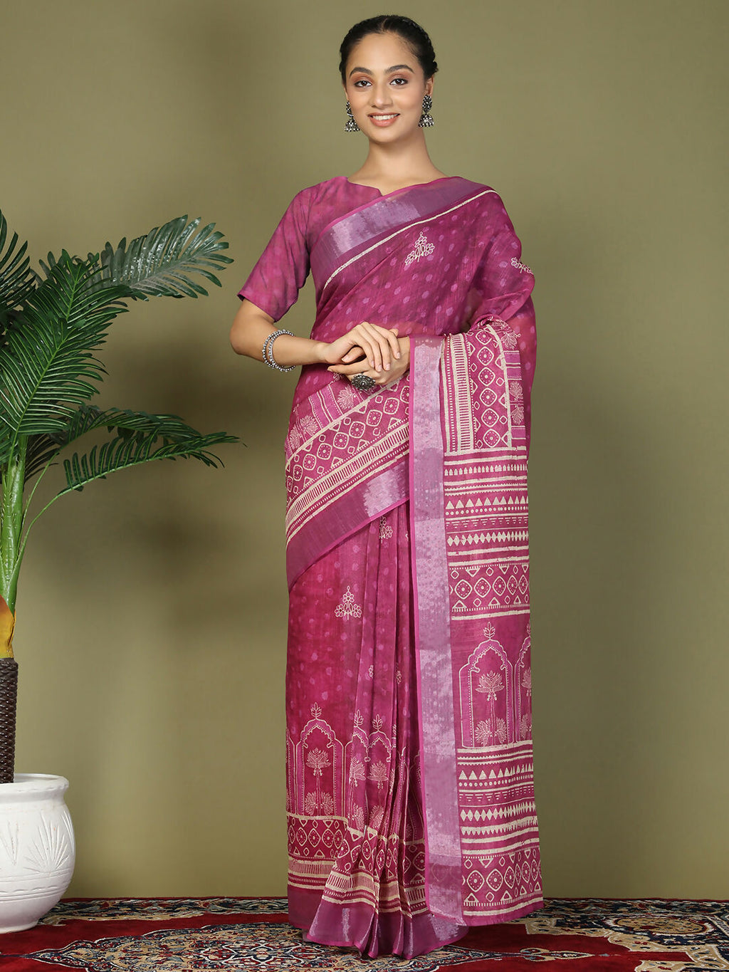 Shree Shyam Fashion Cotton Purple Saree - Distacart