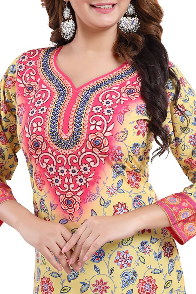 Snehal Creations Alluring Faux Crepe Printed Short Kurti Tunic