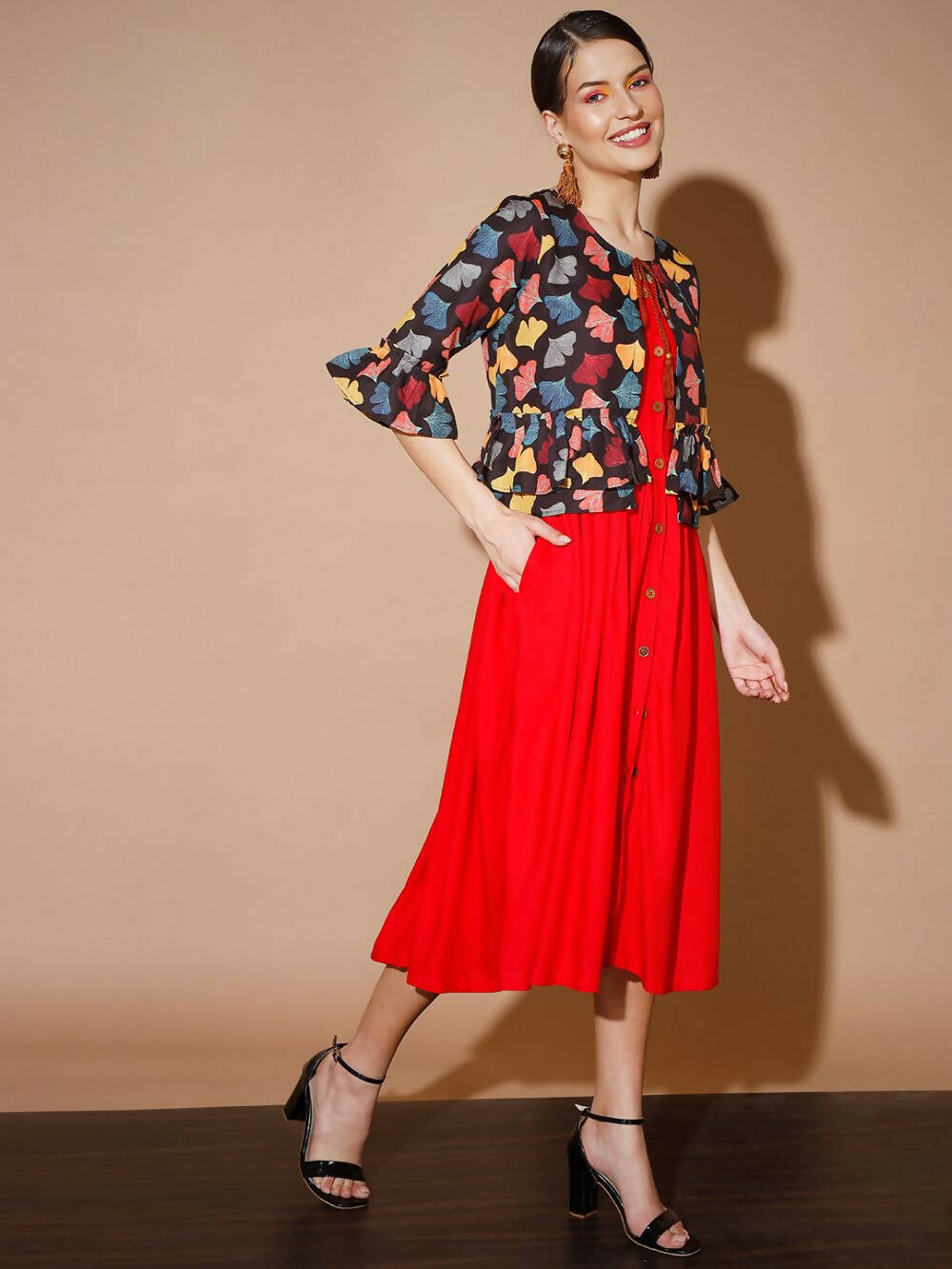 Myshka Women Multi Solid Dresses - Distacart