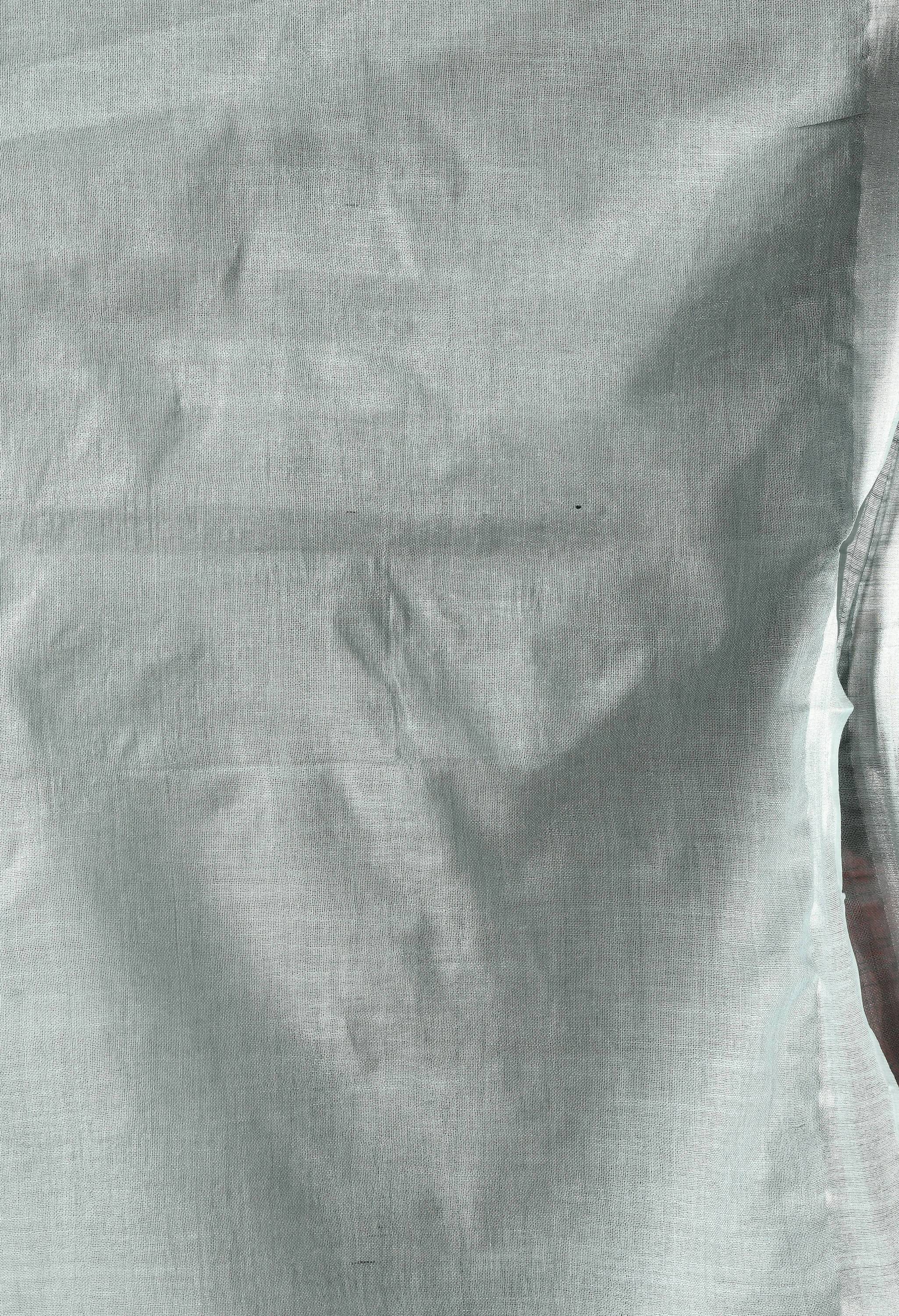 Mominos Fashion Moeza Gray Bhagalpuri Handloom Silk Linen Saree with unstitched Blouse piece - Distacart