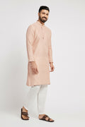 Ethnic India Pink Men's Kurta Striped Polyester