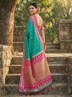 Shree Shyam Fashion Sea Green Soft Silk Saree - Distacart
