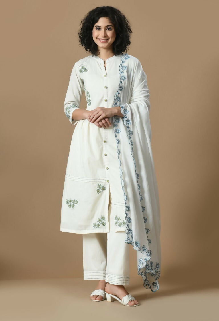 Joban Fashion White Cotton Kurta Set