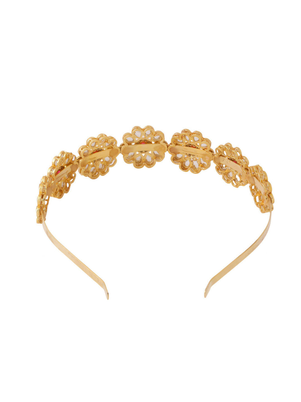 NVR Women's Rajputi Gold-Plated Kundan Matha Patti Hairband - Distacart