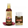Rajasthan Herbals Onion Hair Oil & Hair Growth Stimulator Capsule Combo