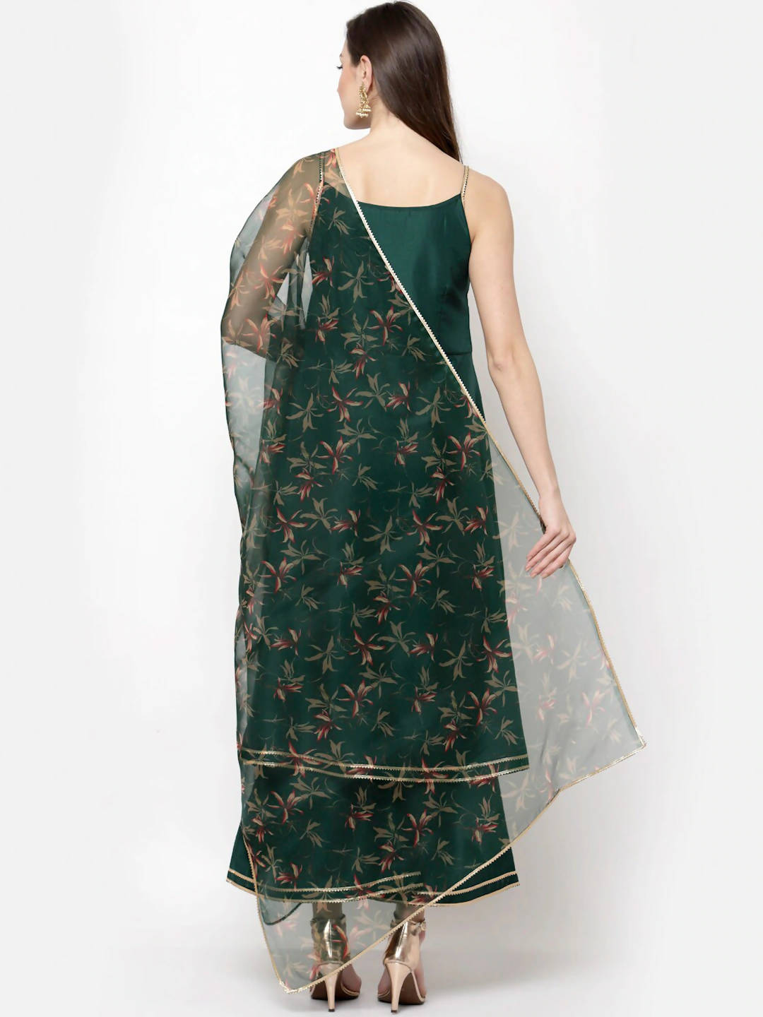Myshka Women Green Kurta with Palazzos & With Dupatta - Distacart