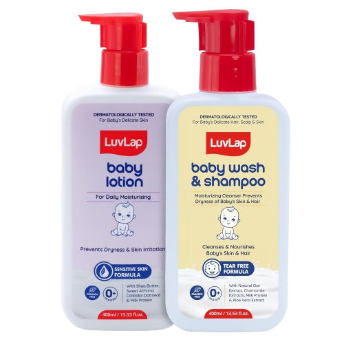 LuvLap Baby Wash & Shampoo + Baby Lotion Combo Set