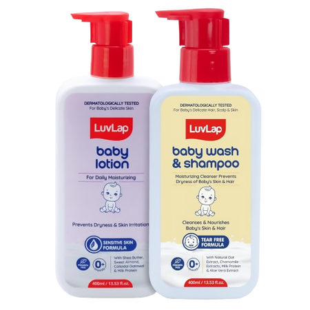 LuvLap Baby Wash & Shampoo + Baby Lotion Combo Set