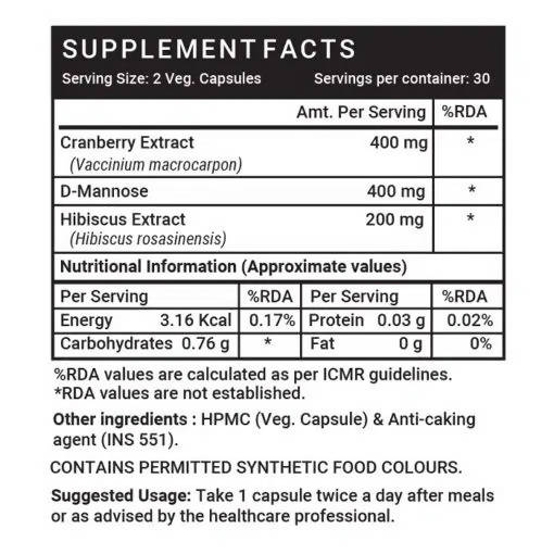 Inlife Cranberry D-Mannose Capsules