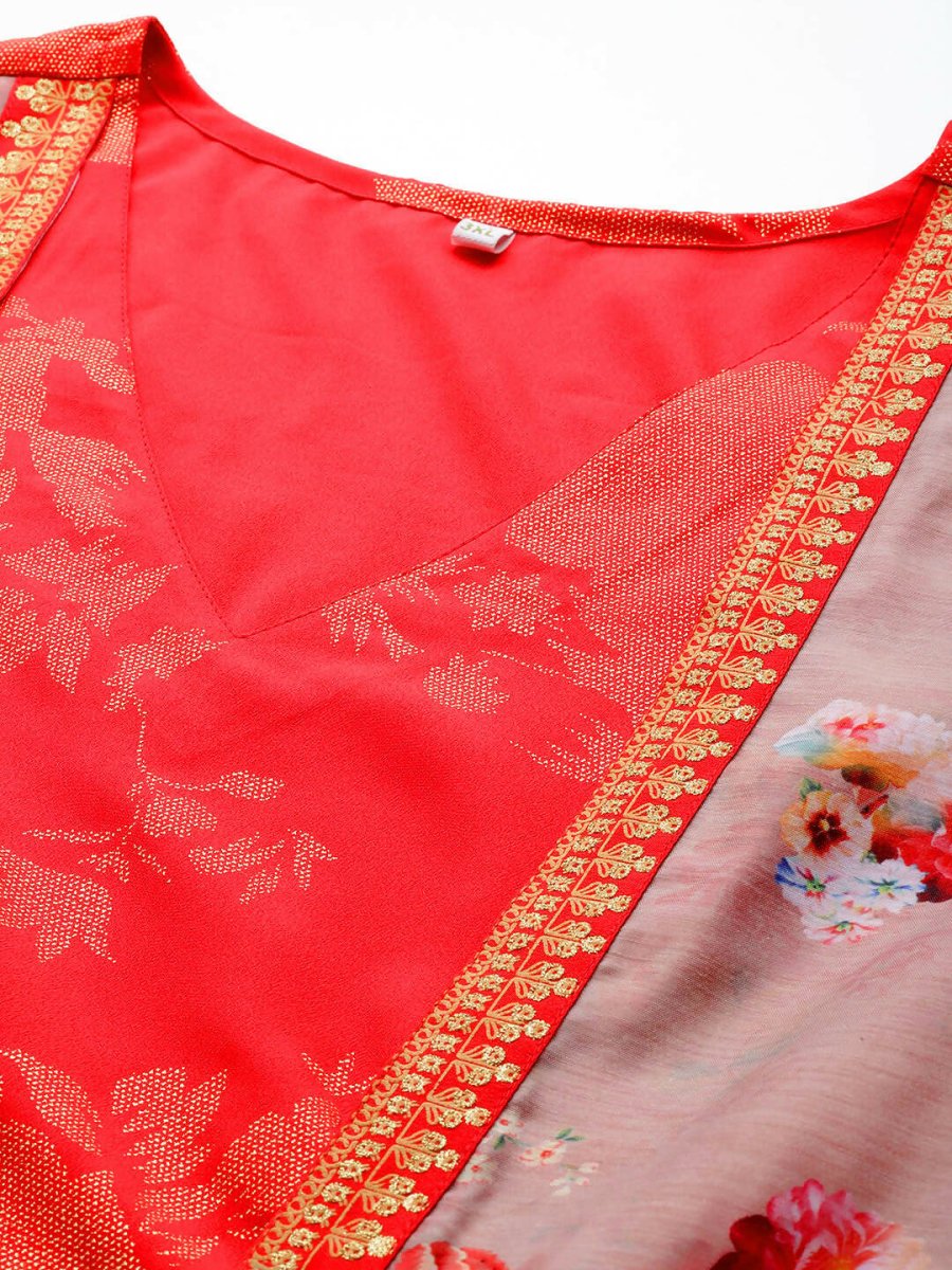 Ahalyaa Women's Traditional wear Ethnic Dress - Red - Distacart