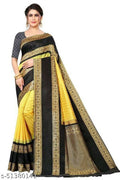 DEIANA'S Beautiful Designer Golden zari Soft Lichi Silk Saree - Yellow