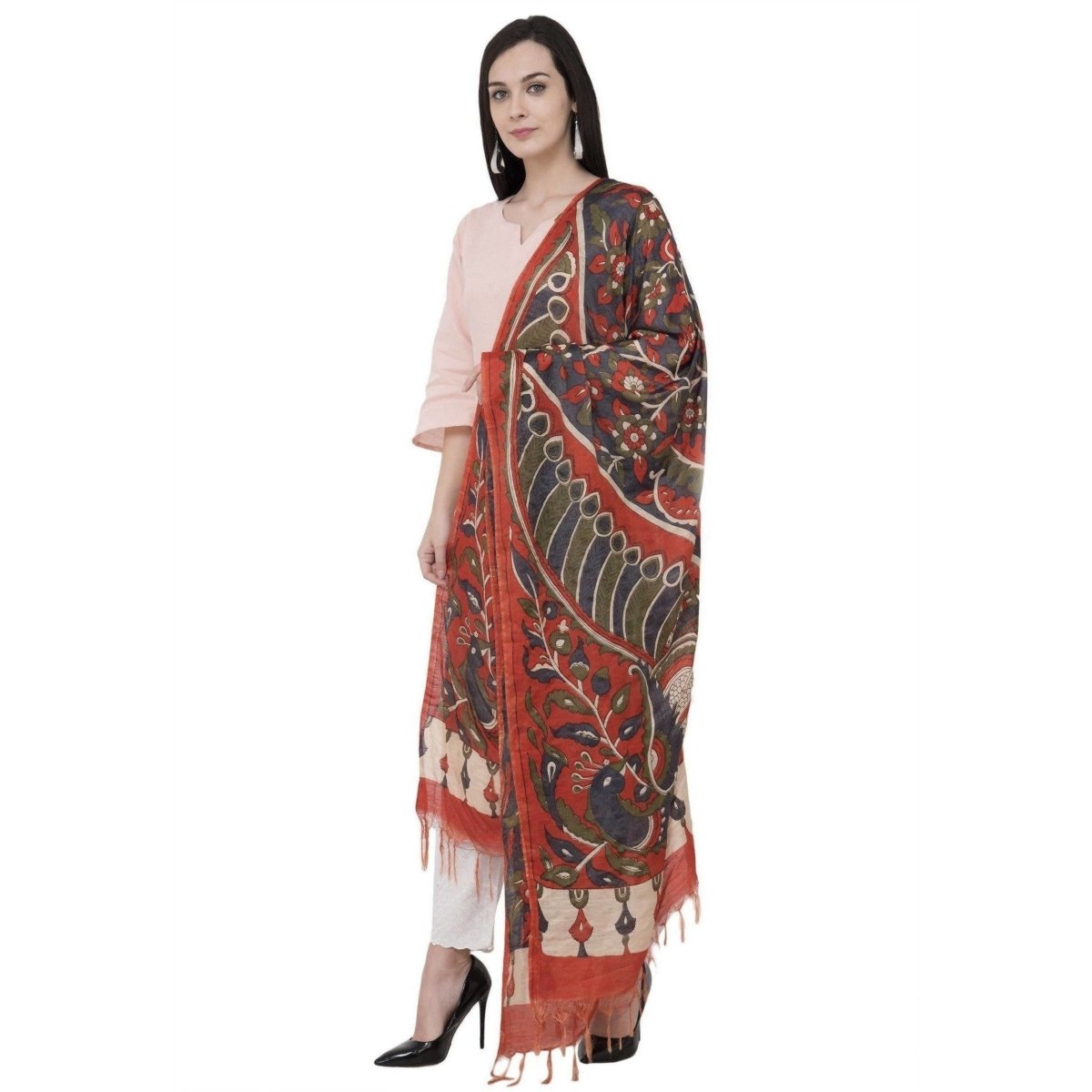 A R Silk Modal Kalamkari Print Fancy Dupatta Color Multi Print Dupatta or Chunni