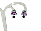 Terracotta Triangle Ear Studs With Drops
