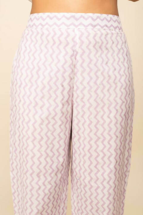 FIORRA Women's White Cotton A-Line Kurta Pant With Dupatta