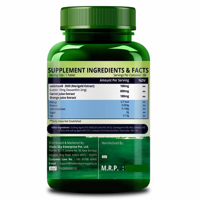 Himalayan Organics Plant Based Eye Care Tablets Lutemax 