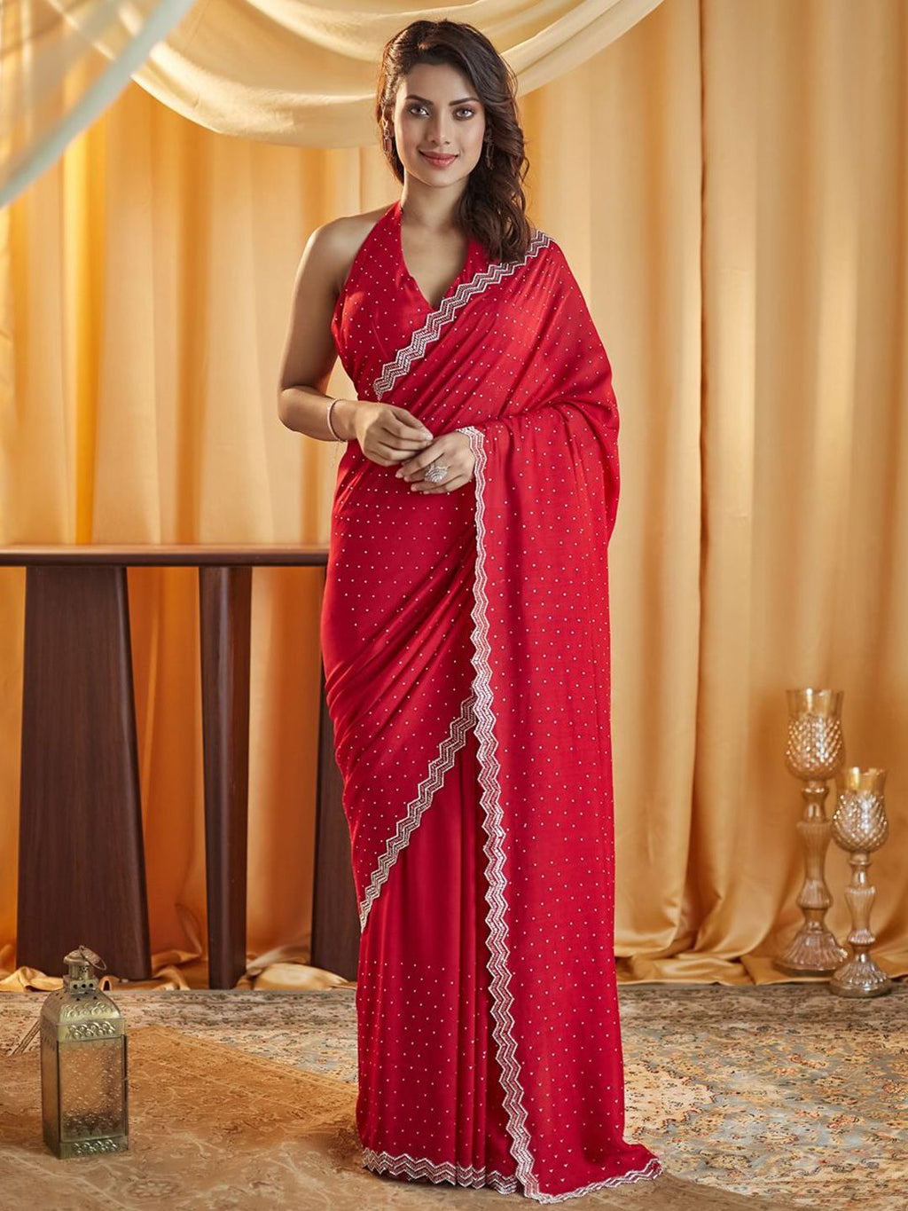 kasee Embellished Beads and Stones Silk Blend Saree