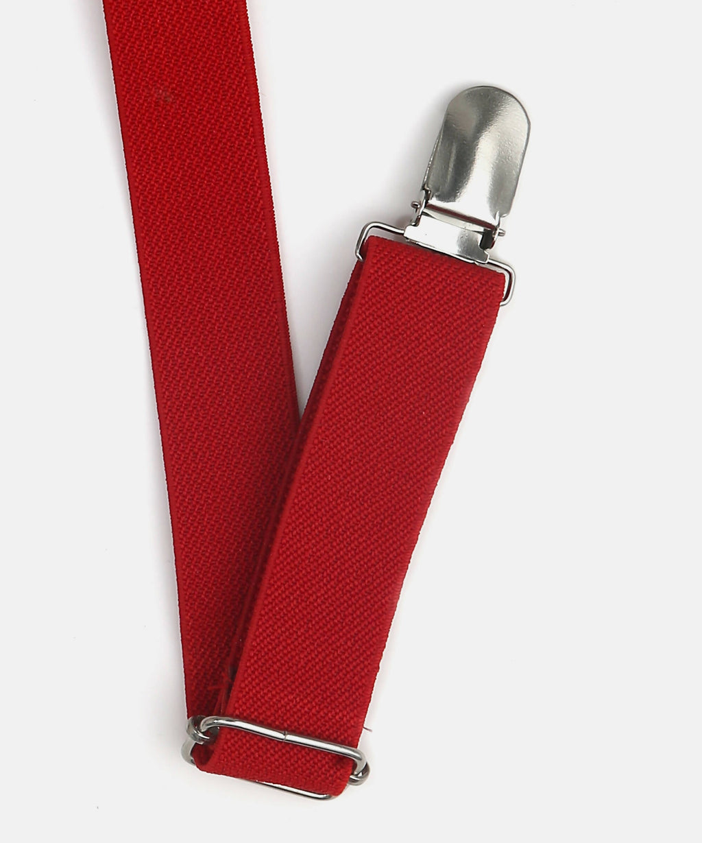 Manet Boys Solid Suspenders - Red