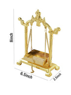 CraftVatika Gold-Toned Aluminium Laddu Gopal Lord Jhula Mandir