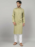 Motif Embroidered Cotton Kurta by Hilo Design