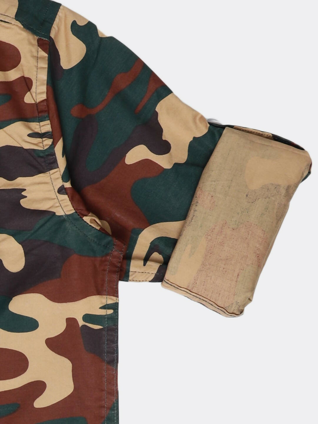Manet Boys Full Sleeves Camouflage Printed Shirt - Green