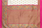 Vamika white & pink Printed Art Silk Saree