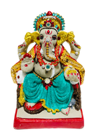 Eco-Friendly Ganesh Idol Small (Non-Toxic Colors) With Kumkum & Akshat