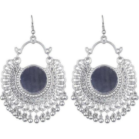MS Fashion India Oxidized Silver Earrings German Silver Traditional Drops And Danglers