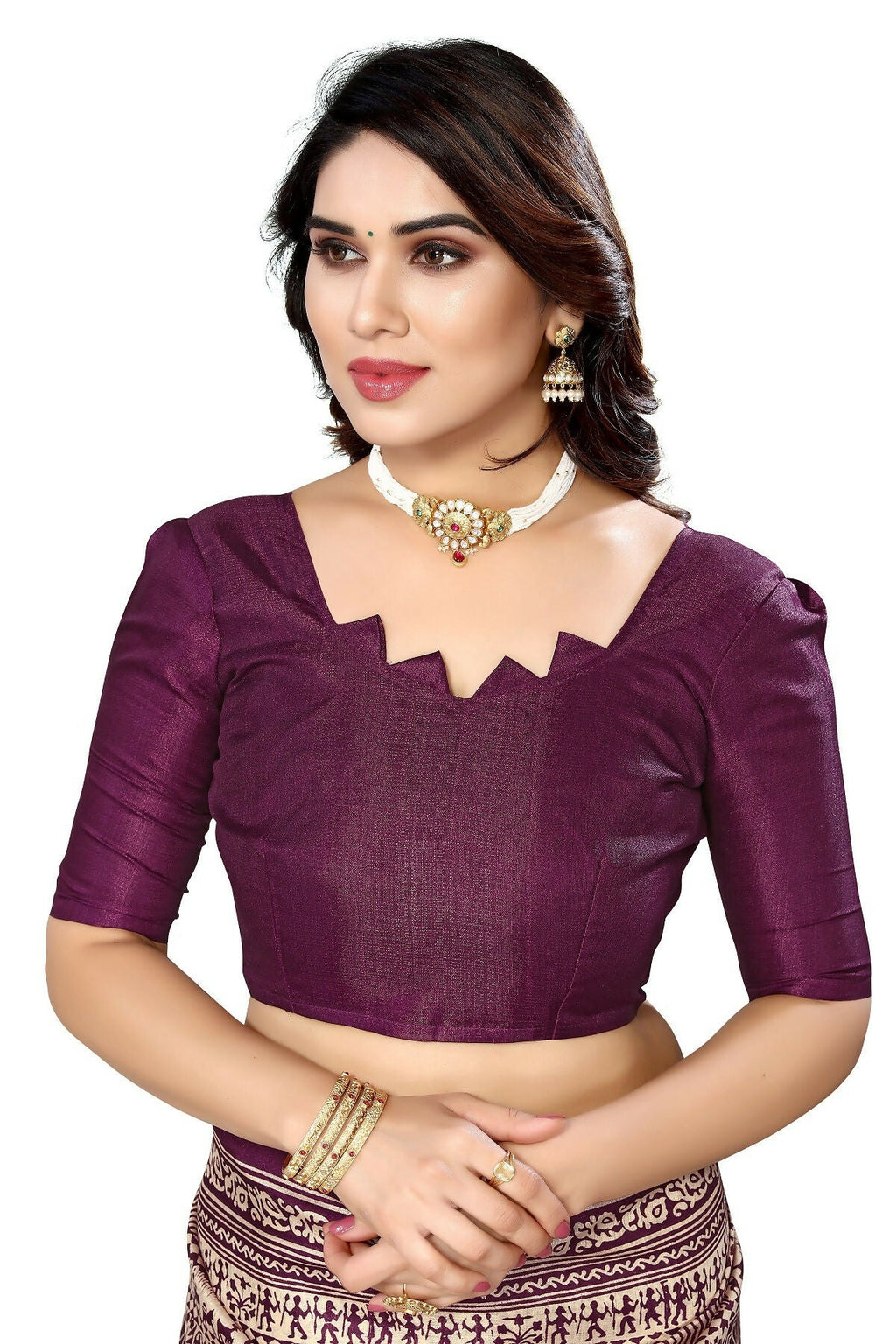 Vamika purple Printed Art Silk Saree