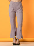 Myshka Women's Lavender Flared Party Trouser