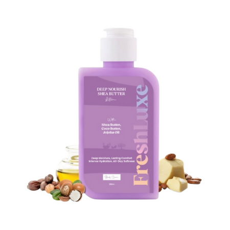 FreshLuxe Shea Butter Lotion with Coco Butter & Jojoba Oil For Deep Moisturization