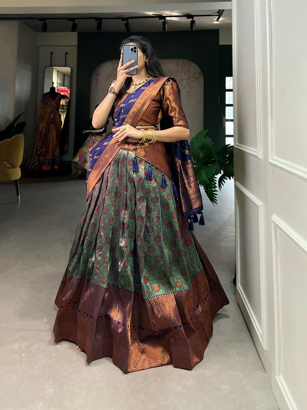 Vastranavya Specially Design To Wear In Wedding, Functions And Special Occasions Lehenga Choli - Navy Blue