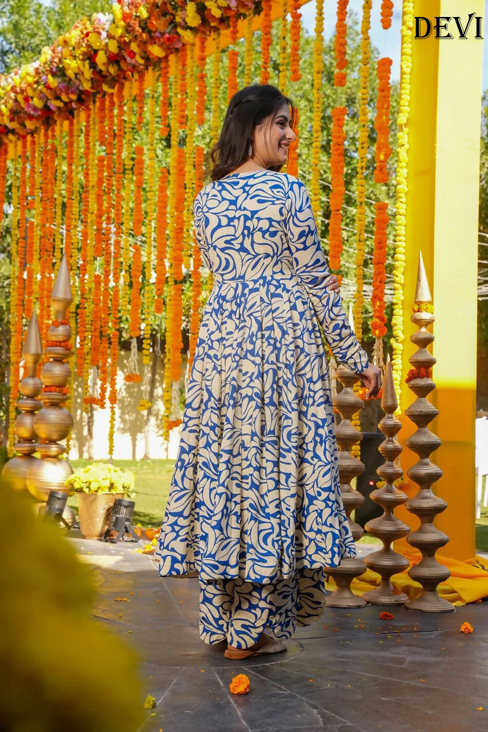Aayaa Designer Printed Full Flared Suit - Distacart