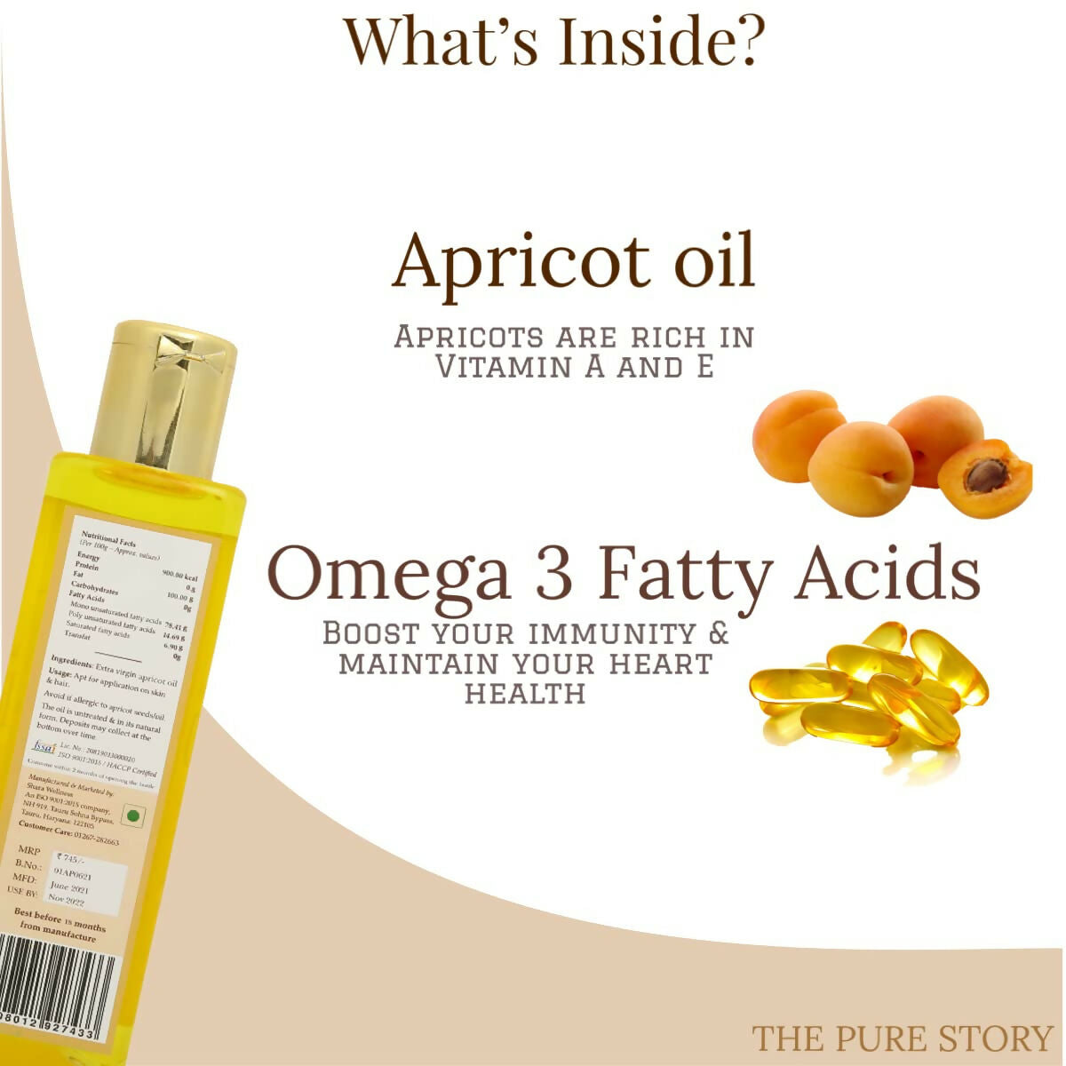 The Pure Story Natural Cold Pressed Apricot Hair Oil - Distacart