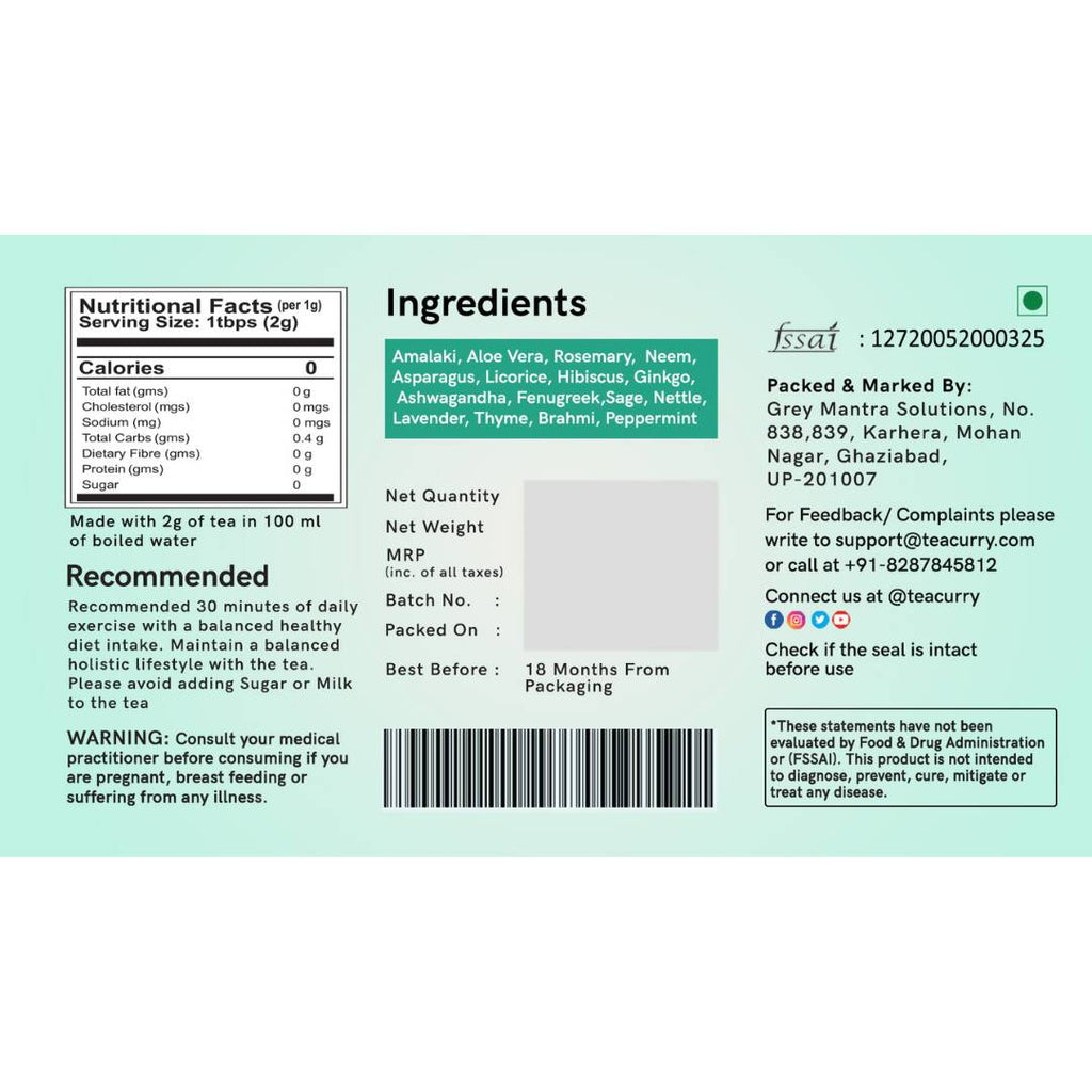 Teacurry Anti Bald Tea Bags - Distacart