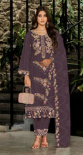Anaita Purple Fox Georgette Stitched Suit with Embroidery Sequins & Khatli Work - Distacart