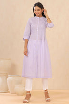 Juniper Women Lilac Cambric Solid A-Line Kurta - Distacart
