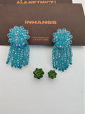 Inhanns Handmade Crystal Water Fall Earrings - Short - Sky Blue - Distacart