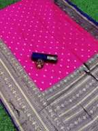 DEIANA'S Beautiful Designer Golden zari Soft Lichi Silk Saree - Pink