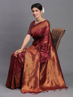 Shree Shyam Fashion Silk Maroon Saree - Distacart