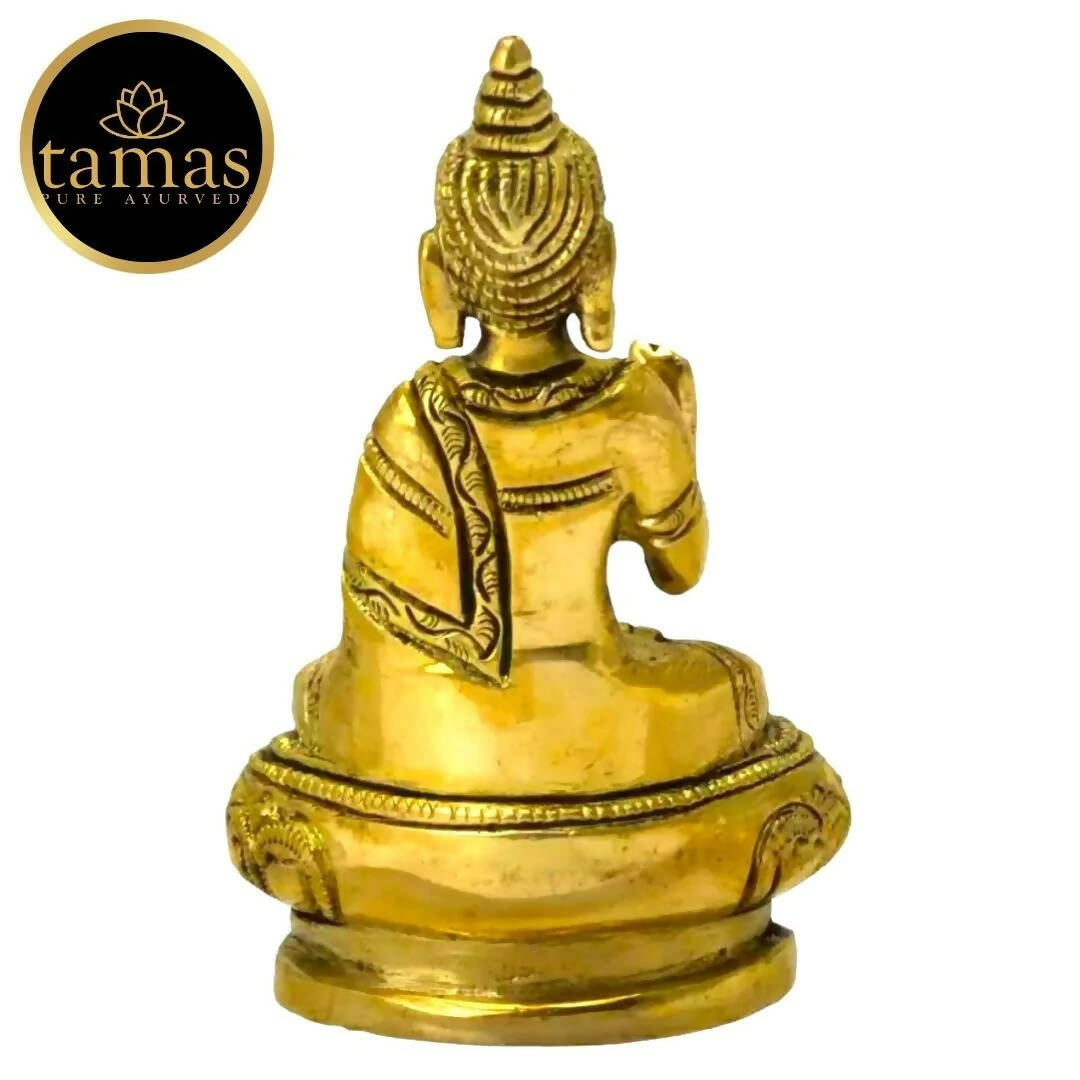 Tamas Brass Buddha Idol Decorative Showpiece (Golden)