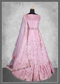 Light Purple Satin Silk Sequins and cord embroidery, cut work Bridal lahenga Choli with Dupatta - Nimaya Pavitra Rista