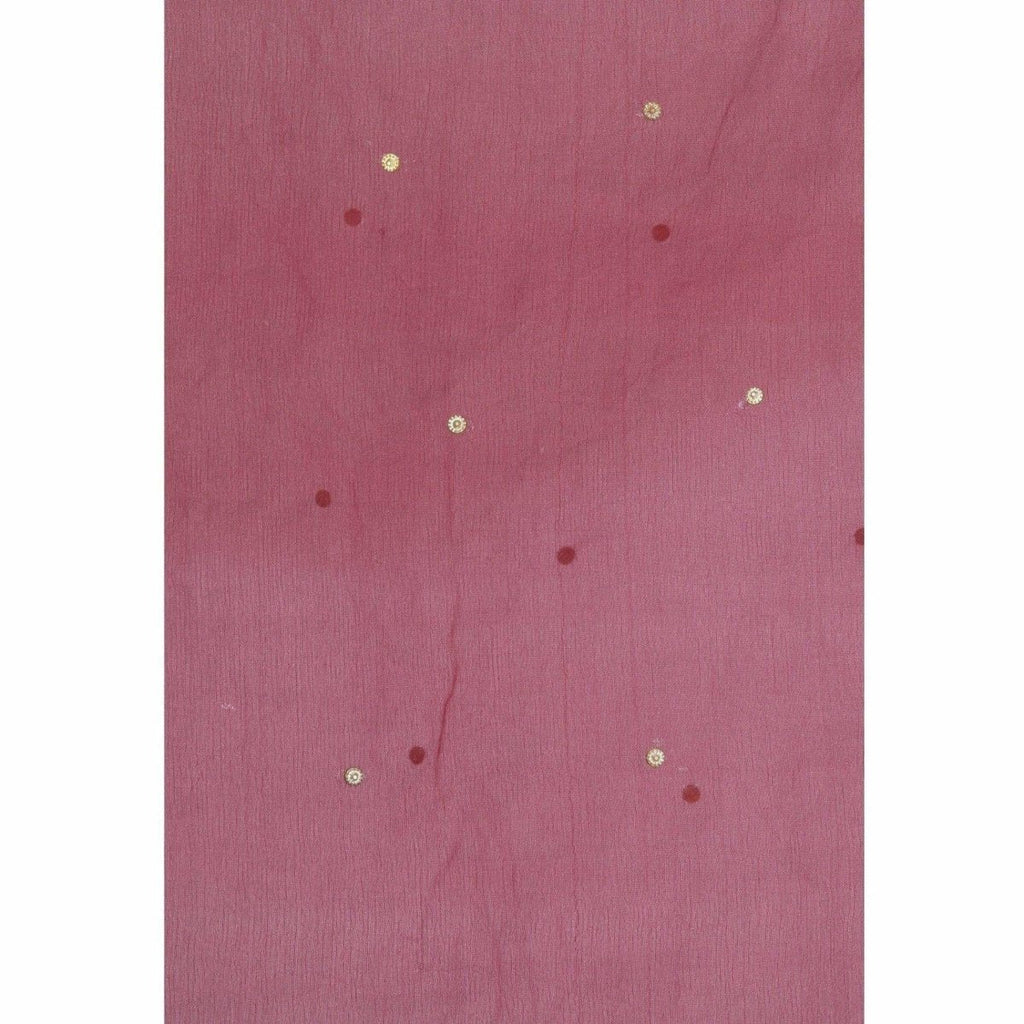 A R Silk Women's Stone Work Orgenza Cotton Mehroon Dupattas and Chunnis