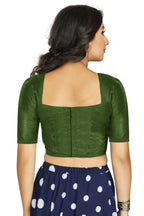Aastha Fashion Women's Mehendi Art Silk Designer Traditional Readymade Blouse