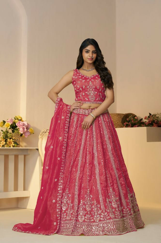 Kesar Fab Pink Jimmy Choo Hand_Woven Lehenga