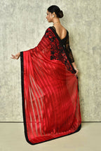 Maroon Silk Solid Designer Saree with Blouse - Purvi