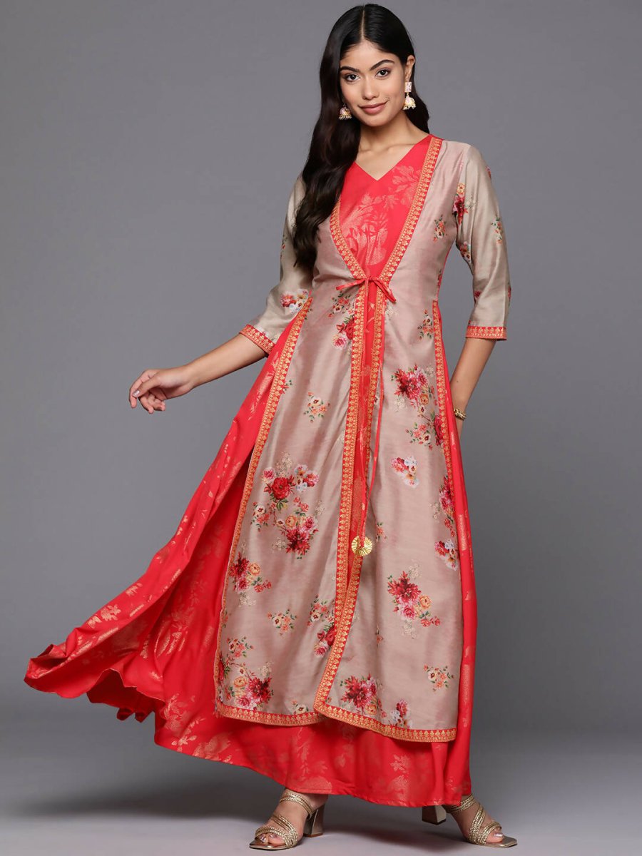 Ahalyaa Women's Traditional wear Ethnic Dress - Red - Distacart
