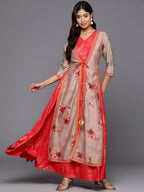 Ahalyaa Women's Traditional wear Ethnic Dress - Red - Distacart
