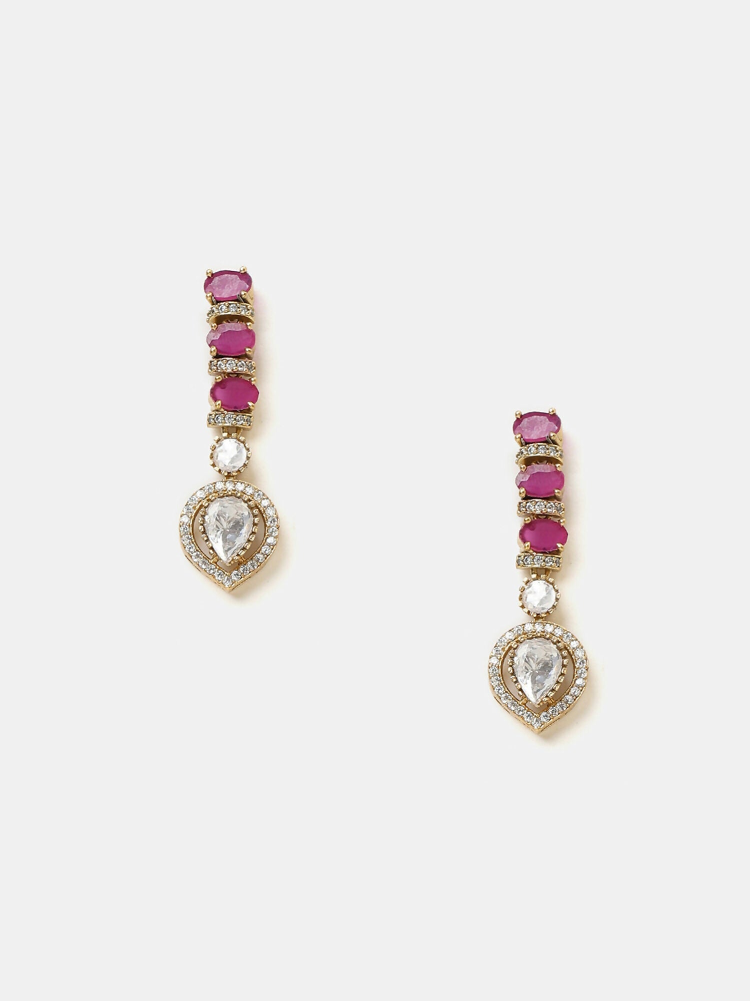 Ruby Raang Pink Kundan Necklace Set
